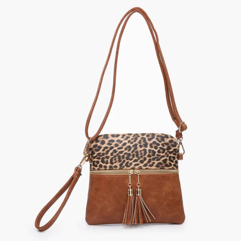 Tara Crossbody Leopard Mustard